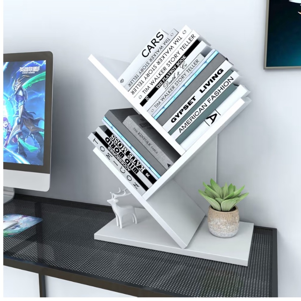 Modern White Geometric Book Holder - Picture 2 of 4